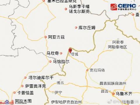 新疆塔城市发生3.8级地震 震源深度17千米