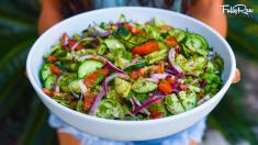Delicious Mediterranean Fattoush Salad! Savory, FullyRaw, & Vegan!
