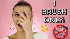 Full Face Of Makeup Using ONLY 1 Brush!! | CHALLENGE