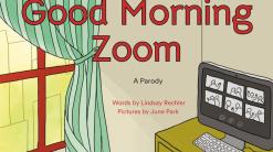 An iPad replaces cow art in parody book ‘Good Morning Zoom’