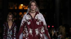 Valentino says it with flowers at Paris Fashion Week show