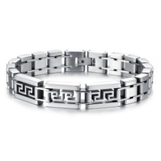 ZUNCLE Korean Fashion Jewelry Men's personality Great Wall grain titanium steel bracelet wholesale(Silver)