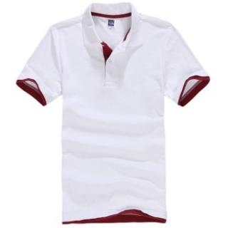 Pria Polo ShirtShort Lengan Golf Tenis Shirt (putih + Merah)-Intl:XL