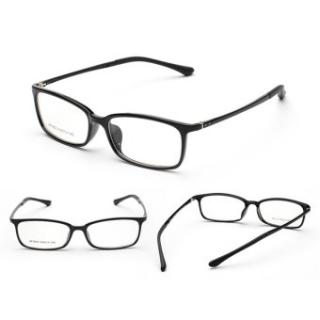 ZUNCLE TR90 Bahan Menggosok Gaya Frame Square Lensa Kacamata Kacamata (Hitam)