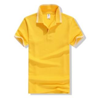 Pria Olahraga POLO T-shirt Katun Manik Leisure Tops (Kuning)-Intl
