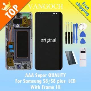 Original Super Amoled Display LCD De Tela para Samsung Galaxy S8 G950 S8 Plus G955 Substituição Assembléia com frame e livre presente
