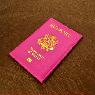 Mulheres Capa de Passaporte de viagem Bonito EUA Rosa EUA Cose para Passaportes Americanos Meninas Capa de Passaporte portador de Passaporte Carteira
