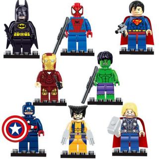 Super Heróis Figuras Marvel Capitão América Hulk Homem De Ferro Do Homem Aranha LEGOINGLYS Blocos de Construção de Mini Tijolos Crianças Brinquedos 15