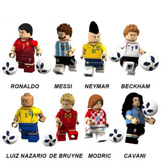 2018 Pogba Futebol Ronaldo Messi Neymar Modric Cavani Beckham Modelos de Bruyne Legoingly Figuras Blocos de Construção Tijolos Brinquedos para Crianças