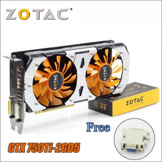 PLACA De Vídeo ZOTAC GPU GTX originais 750Ti 2 gb 128Bit GTX750 GDDR5 Placas Gráficas para nVIDIA GeForce Ti 2g 750 Adaptador VGA livre