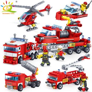 348 pcs carro de Combate A Incêndio Helicóptero boat Building Blocks Compatível legoed caminhões de Bombeiro da cidade figuras Bricks Brinquedos para crianças