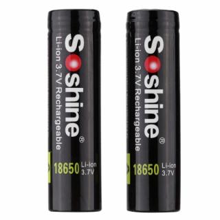 Soshine 2pcs 18650 3.7V 3400mAh bateria de lítio recarregável de iões de lítio