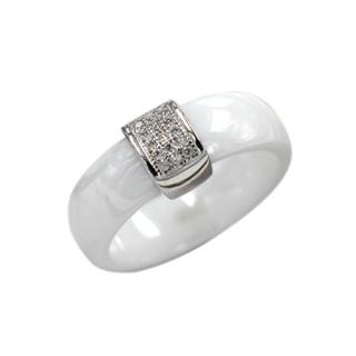 Nano cerâmica & S925 Prata esterlina cúpula anel polido com CZ Diamond incorporado branco ouro eletrodepositado tamanho #6 #7 #8 6mm largura