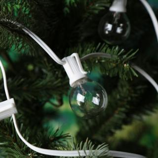 110V 25FT Luz Incandescente Corda Faixa 25 Bulbos 125W Férias Natal Casamento Decorações Branco Quente Arame Verde / Preto / Branco