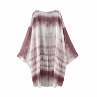 New Mulheres Chiffon Kimono Cardigan Praia Cover Up contraste de impressão Boho longo soltas Casual Blusa Top Branco