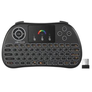 2.4GHz RGB colorido teclado iluminado sem fio com controle remoto Touchpad mouse para Android TV BOX HTPC PC