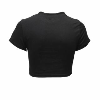 Sexy Women rasgado Buracos Top Curto oco Out T-shirt manga curta Cropped Top shirt preto / branco / rosa