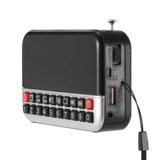 Falante estéreo Rádio Digital FM Longruner 12 centímetros Display LED Alarm Clock & Clock USB TF Disk AUX 1500mAh Battery