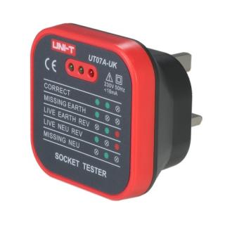 UNI-T UT07A-UK Professional soquete Tester Electrical Live / Null / Linha Terra Polaridade Detector UK plug