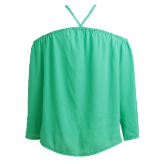 Nova ombro Sexy Mulheres Off Blusa Chiffon Halter manga comprida Casual solta camisa do verão T-shirt Tops
