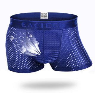 Mens Mesh Breathable Underwear Casual Ice Silk Thin Solid Color Sexy Boxers