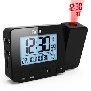 FanJu FJ3531 Projection Alarm Clock with Temperature and Time Projection