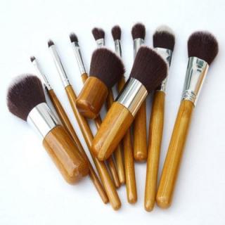 TODO 11pcs Vegan Makeup Brush With Bamboo Handle Soft Synthetic Hair