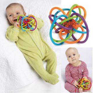 0-12 Meses Do Bebê Brinquedo Do Bebê Bola Chocalhos de Brinquedo Desenvolver A Inteligência Do Bebê Brinquedos Do Bebê Sino de Mão de Plástico Chocalho WJ266