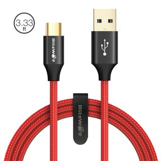 BlitzWolf® AmpCore Turbo BW-TC9 3A Braided Durable USB 3.0 to Type-C Charging Data Cable 3.33ft/1m
