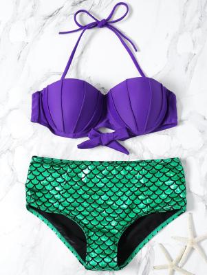 Fish Scale Halter Mermaid Bikini Set