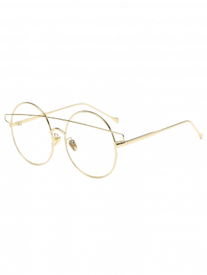 Transparent Lens Crossover Round Sunglasses