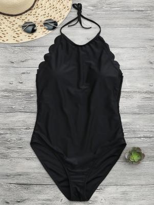 Scalloped High Neck Swimwear