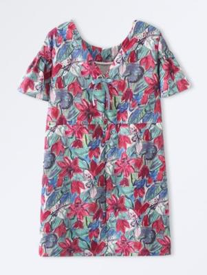 Bowknot Floral Straight Dress