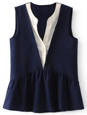 Faux Layered Peplum Tank Top