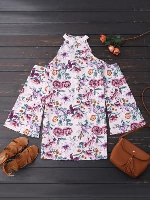 Cold Shoulder Floral Holiday Dress