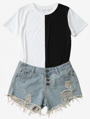 Two-Tone Short Sleeve T-Shirt