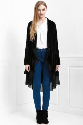 Swingy Velvet Long Sleeve Coat