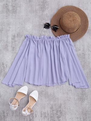 Chiffon Off The Shoulder Ruffles Blouse