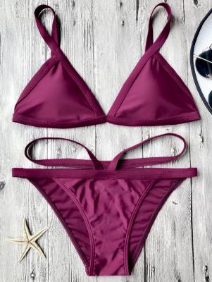 Padded V Strap Thong Bikini Set