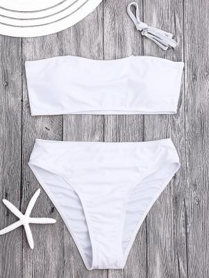 Padded High Cut Bandeau Bikini Set