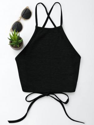 Open Back Cropped Tank Top