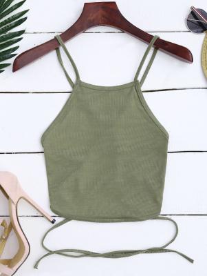 Cross Back Lace Up Crop Top