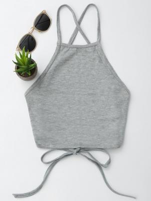 Open Back Cropped Tank Top