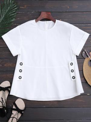 Belted Lace Up Poplin Top