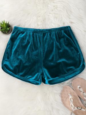 Elastic Waist Casual Velvet Shorts