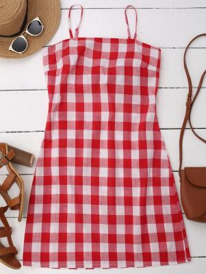 Slip Tie Back Plaid Dress