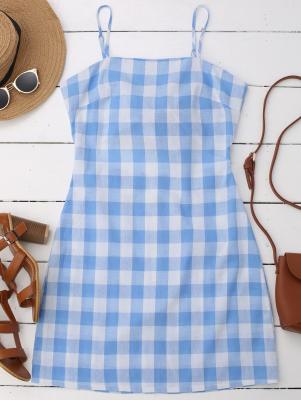 Slip Tie Back Plaid Dress