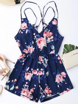 Criss Cross Cami Floral Romper