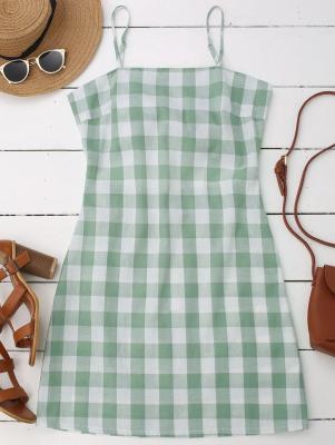 Slip Tie Back Plaid Dress