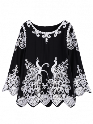 Peacock Applique Swing Top